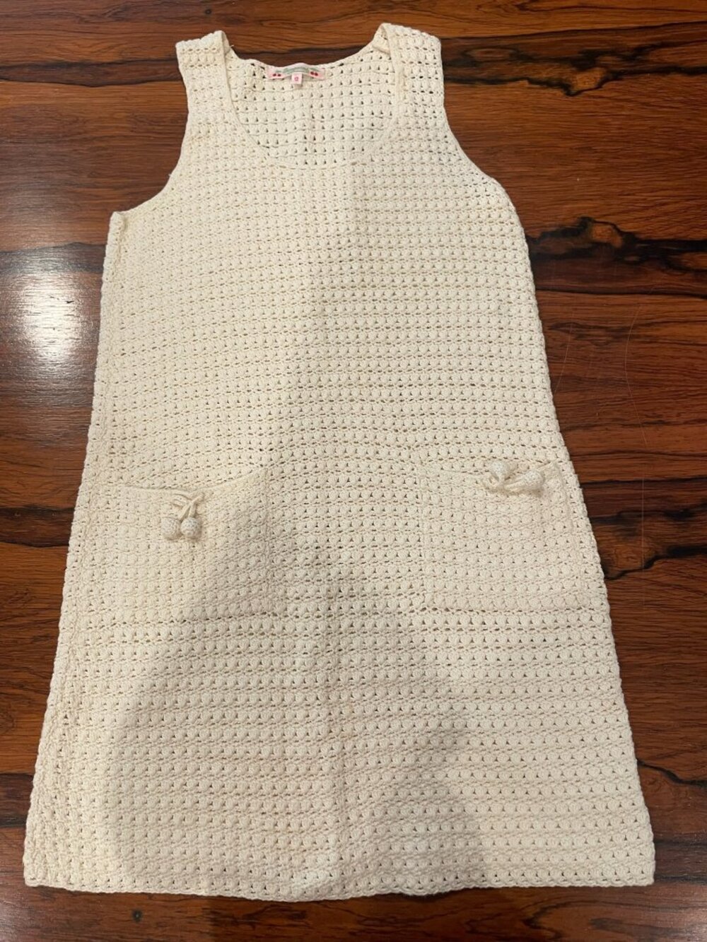 Bonpoint White Crochet Dress Girls 12